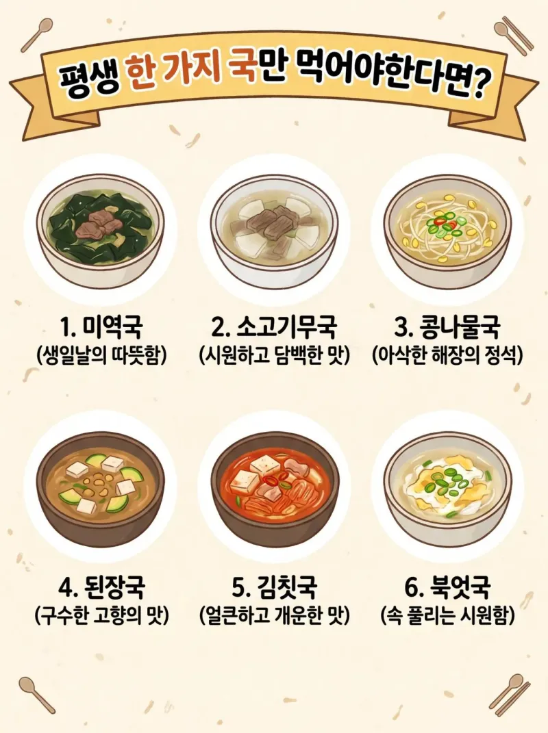 평생 한가지 국만 먹어야한다면?