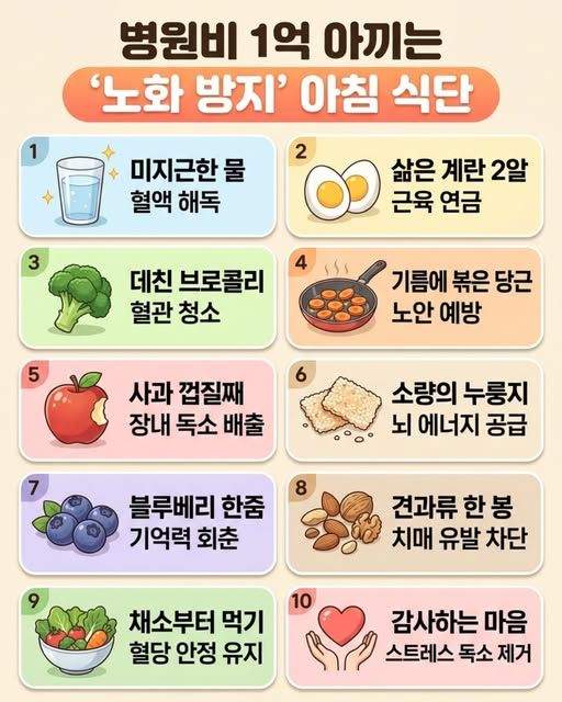 병원비 1억 아끼는 노화방지 아침식단
