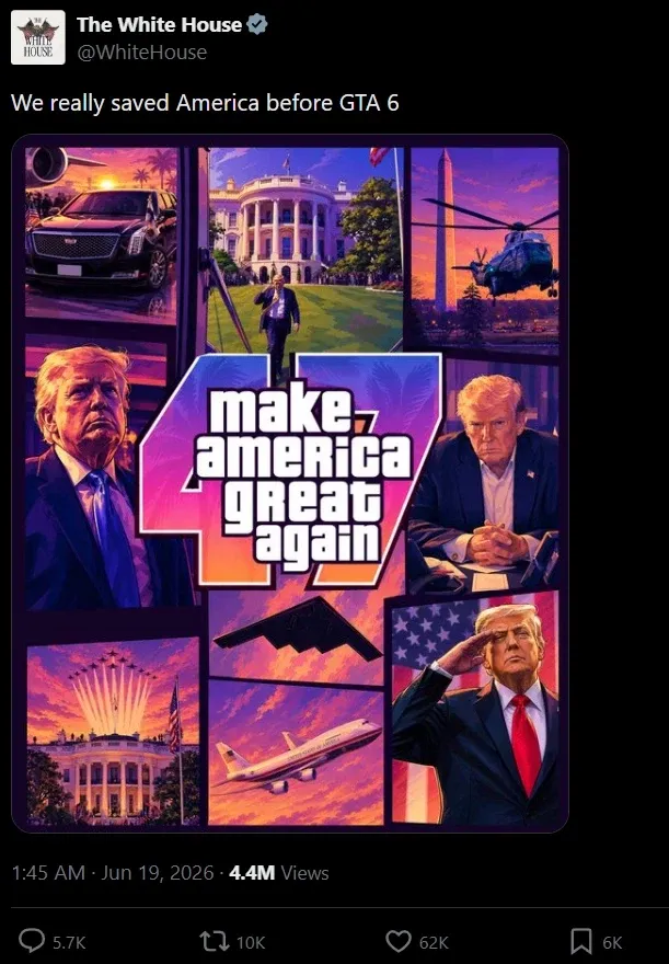 GTA 6 예약구매 소식에 미국 백악관,CBP가 반응하다